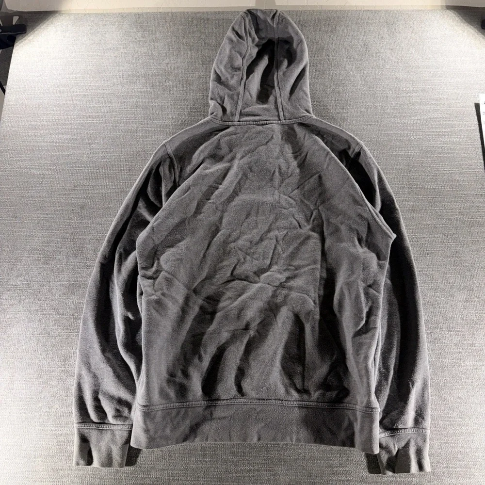 The North Face Hoodie Mens Large Gray Good‎ Red Box Logo Pullover Fleece